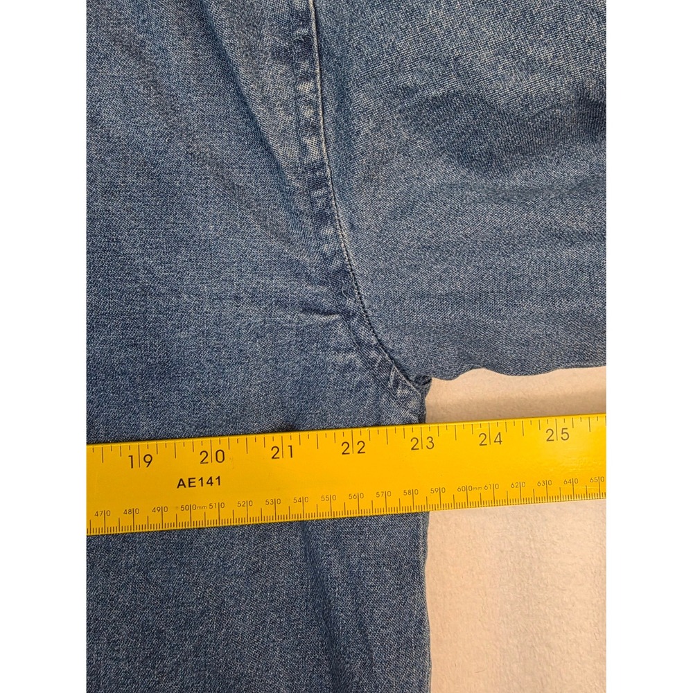 Vintage Scandia Woods Fleece Lined Denim Shacket Med Blue Cotton Southwestern - Picture 7 of 7